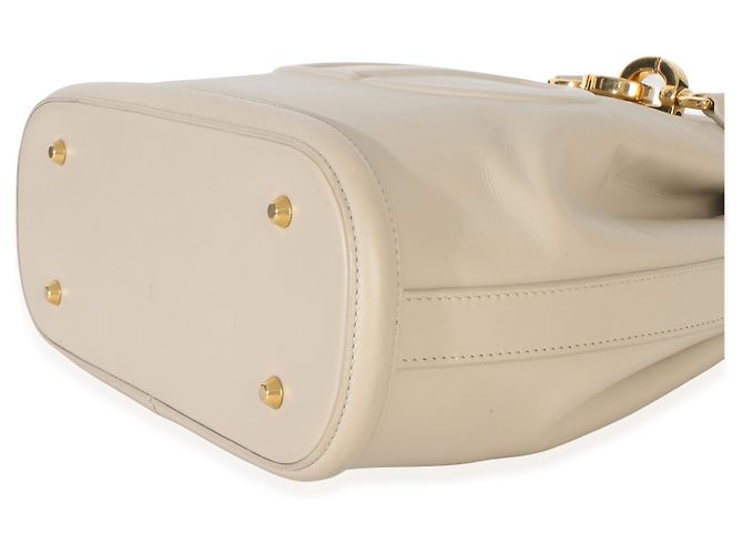 Borsa bucket medium C'est in pelle di vitello beige con logo CD in rilievo Christian Dior - vista 6