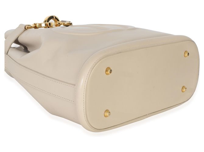 Borsa bucket medium C'est in pelle di vitello beige con logo CD in rilievo Christian Dior - vista 7