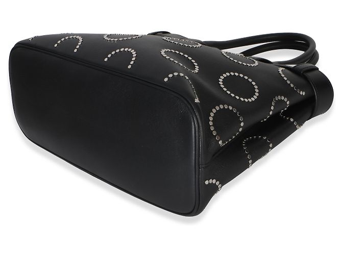 Tote Bolsa Prada de fivela grande com tachas em couro de bezerro de grão macio preto com cinto - vista 6