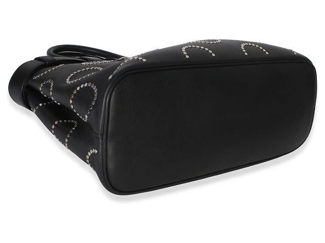 Tote Bolsa Prada de fivela grande com tachas em couro de bezerro de grão macio preto com cinto - vista 7