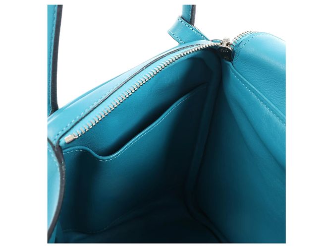 Hermès Borsa Hermes Lindy 30 Veau Swift 2Way Turchese K: 2007 Blu - vista 11