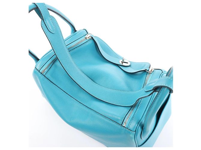 Hermès Borsa Hermes Lindy 30 Veau Swift 2Way Turchese K: 2007 Blu - vista 14