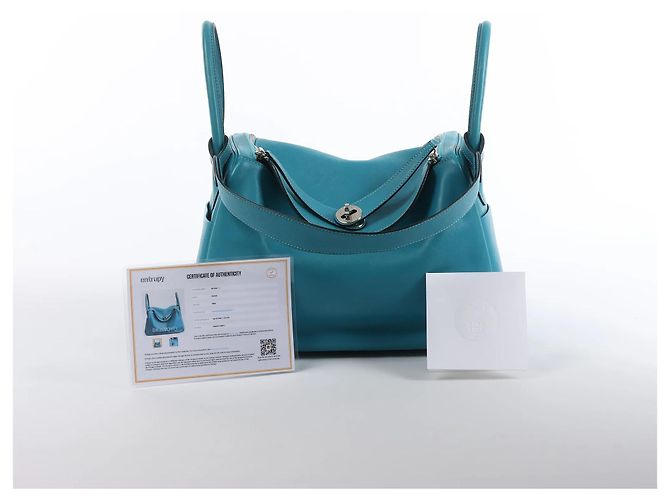 Hermès Borsa Hermes Lindy 30 Veau Swift 2Way Turchese K: 2007 Blu - vista 15