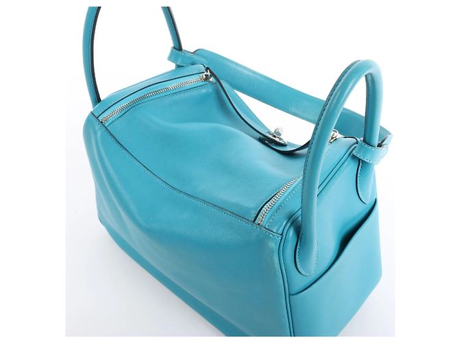 Hermès Borsa Hermes Lindy 30 Veau Swift 2Way Turchese K: 2007 Blu - vista 5