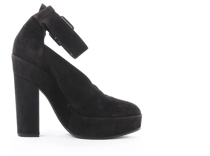 Kelly Hermès HERMES Leder- & Wildleder-Stilettos in Schwarz, Größe 38 EU - Ansicht 3