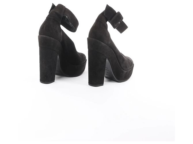 Kelly Hermès HERMES Leder- & Wildleder-Stilettos in Schwarz, Größe 38 EU - Ansicht 8