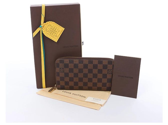 Cartera Louis Vuitton Zippy Damier Ebene marrón N60003 Castaño - vista 13