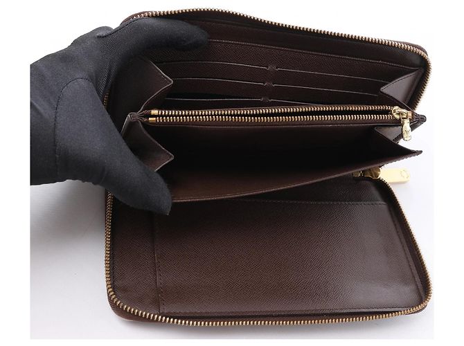 Cartera Louis Vuitton Zippy Damier Ebene marrón N60003 Castaño - vista 7