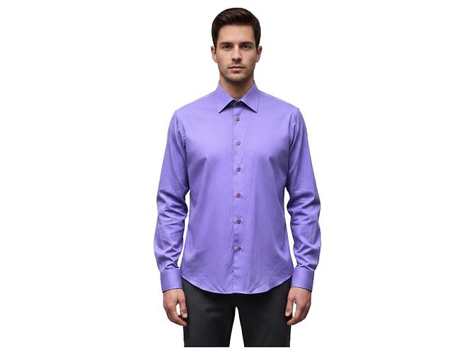 Kenzo Homme Camicia in cotone viola Porpora - vista 2