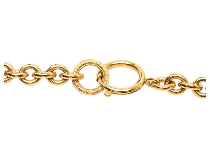 Timeless Colar de pingente de corrente vintage Chanel Coco Mark Dourado - vista 4
