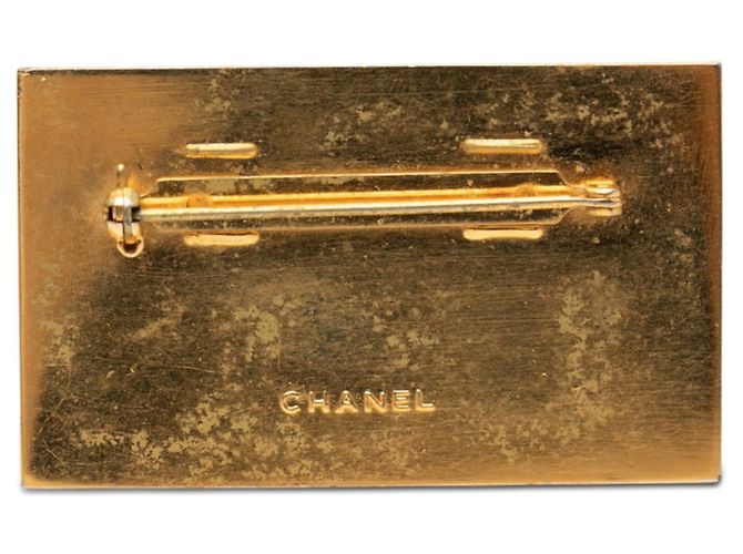 Chanel Coco Mark Logo Plate Brosche Golden - Ansicht 2