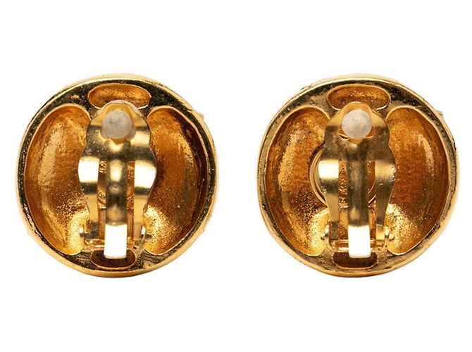 Orecchini a clip rotondi Chanel Coco Mark placcati oro D'oro - vista 2