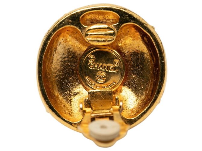 Orecchini a clip rotondi Chanel Coco Mark placcati oro D'oro - vista 3