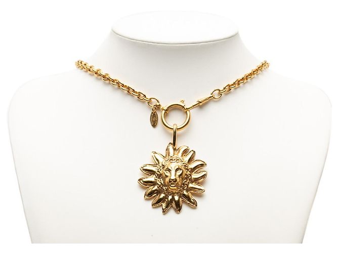 Collana con pendente a catena con motivo leone Chanel Coco Mark D'oro - vista 6