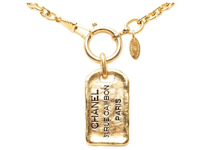 Collana con pendente a placca e catena Chanel 31 Rue Cambon D'oro - vista 2