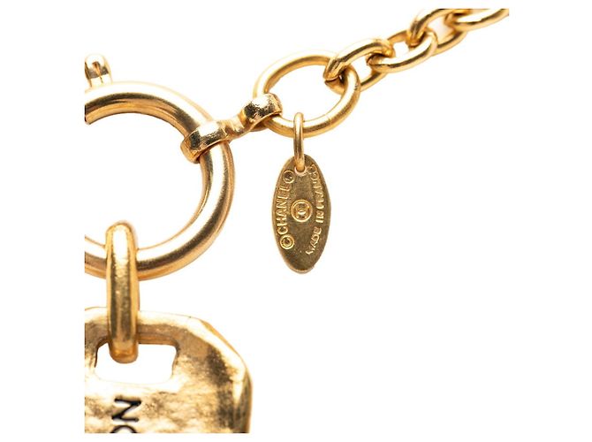 Collana con pendente a placca e catena Chanel 31 Rue Cambon D'oro - vista 4