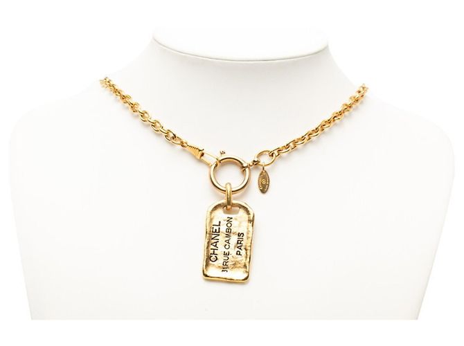 Collana con pendente a placca e catena Chanel 31 Rue Cambon D'oro - vista 5