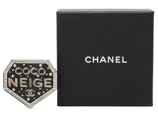Spilla emblema Chanel Coco Mark COCO NEIGE Nero - vista 4