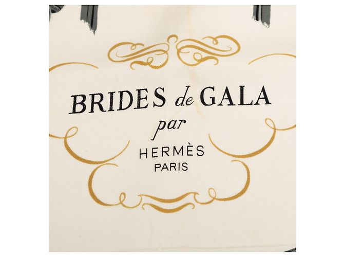 Hermès Hermes Carre 90 BRIDES de GALA Sciarpa cerimoniale Blu Multicolore - vista 3