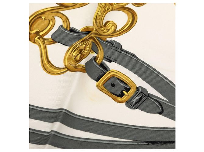 Hermès Hermes Carre 90 BRIDES de GALA Sciarpa cerimoniale Blu Multicolore - vista 6