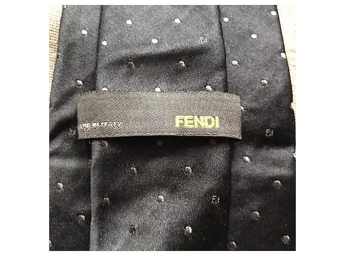 Fendi Polka Dot Silk Tie Black - view 3