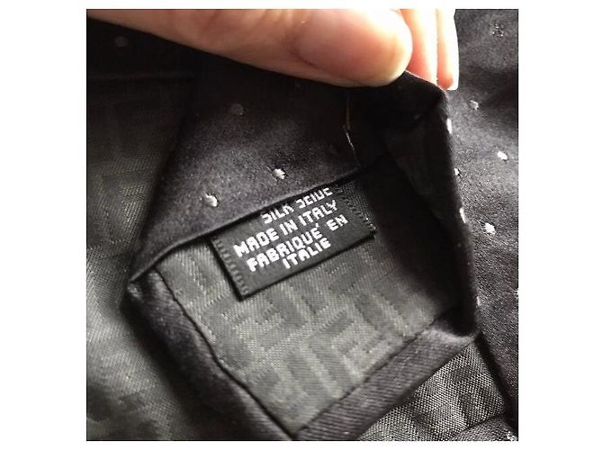 Fendi Polka Dot Silk Tie Black - view 4