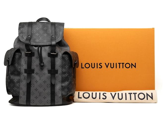 Zaino Louis Vuitton Monogram Eclipse Christopher MM Marrone Nero - vista 6