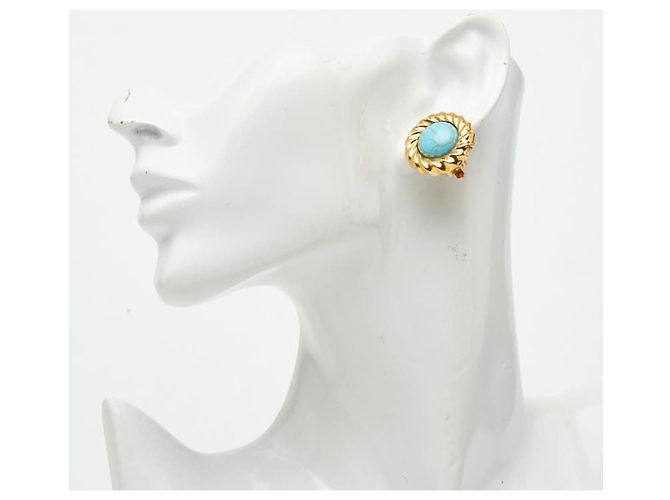 Orecchini a clip Chanel Vintage Blu D'oro - vista 5