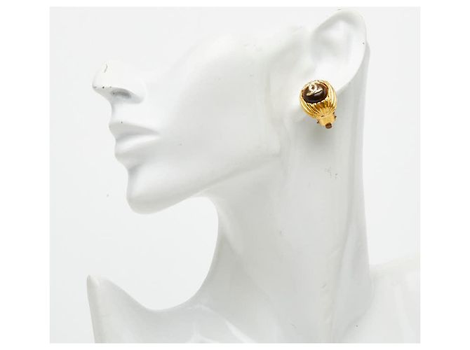 Orecchini a clip Chanel Vintage Coco Mark D'oro - vista 5