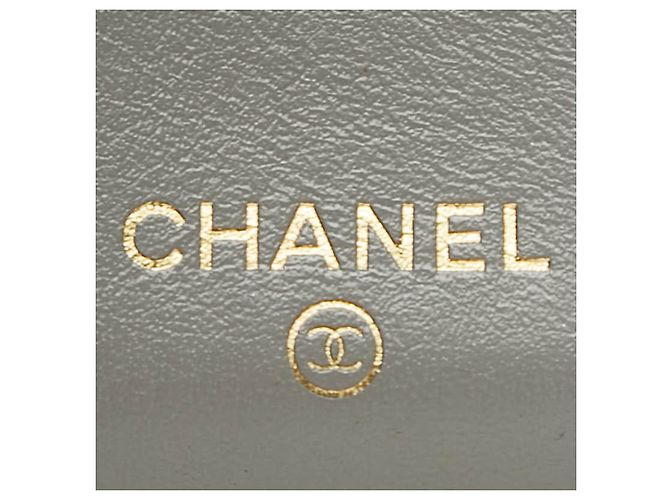 Timeless Chanel Coco Mark Tri-fold Wallet aus grauem Caviar-Leder Braun - Ansicht 8