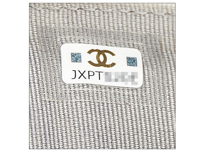 Timeless Chanel Coco Mark Tri-fold Wallet aus grauem Caviar-Leder Braun - Ansicht 9