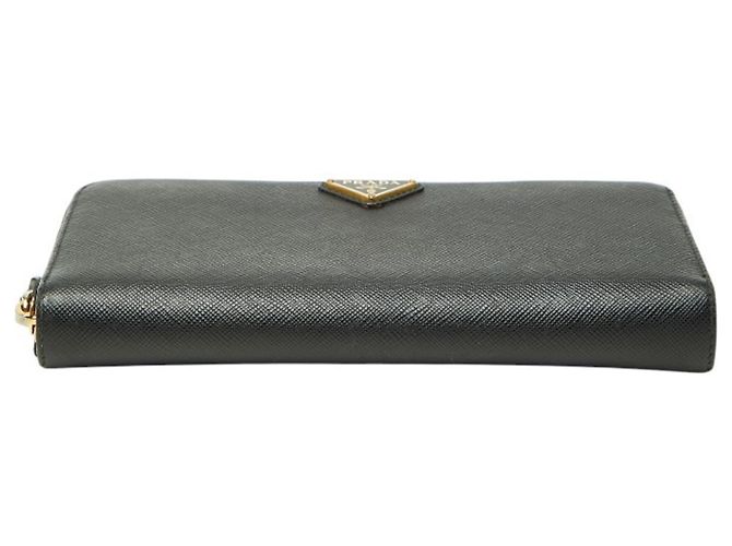 Cartera larga de cuero Saffiano negro Prada - vista 3