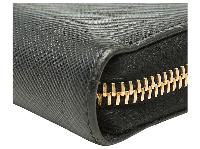 Cartera larga de cuero Saffiano negro Prada - vista 4