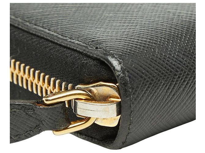 Cartera larga de cuero Saffiano negro Prada - vista 5