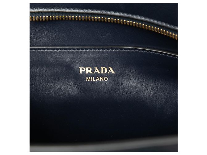 Saffiano Prada Handtasche Schultertasche Marineblau - Ansicht 5