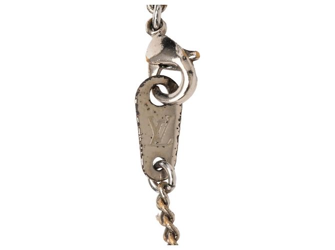 Louis Vuitton Monogram Eclipse Collier Charms Chain Pendant Necklace Nero Argento - vista 4