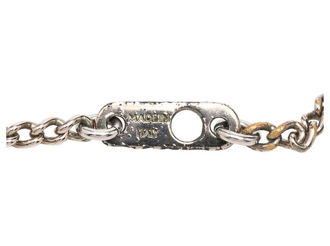 Louis Vuitton Monogram Eclipse Collier Charms Chain Pendant Necklace Nero Argento - vista 5