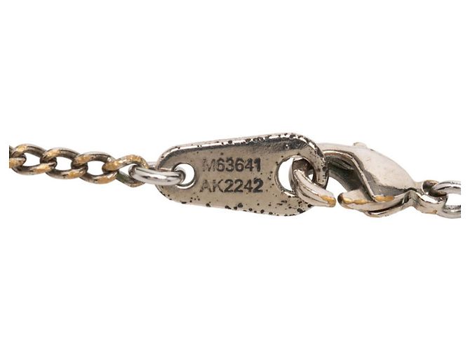 Louis Vuitton Monogram Eclipse Collier Charms Chain Pendant Necklace Nero Argento - vista 6