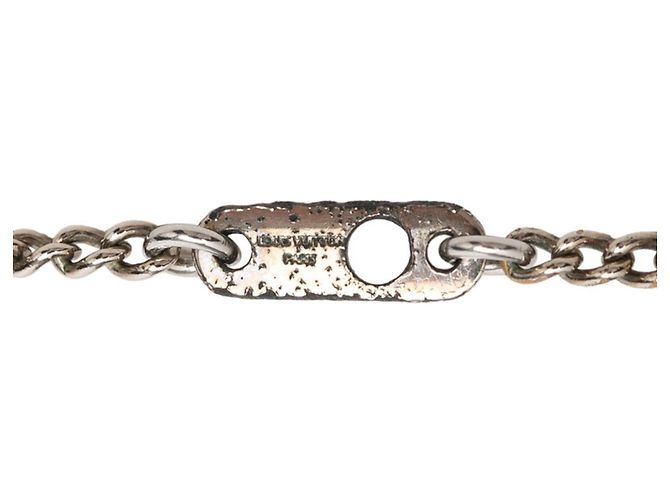 Louis Vuitton Monogram Eclipse Collier Charms Chain Pendant Necklace Nero Argento - vista 7