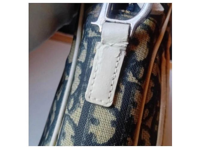 Bolso bandolera Christian Dior Trotter Monogram Blanco Azul - vista 11