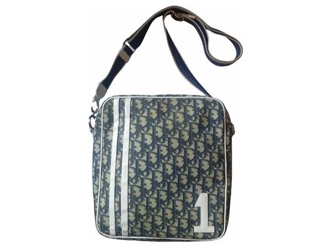 Bolso bandolera Christian Dior Trotter Monogram Blanco Azul - vista 4