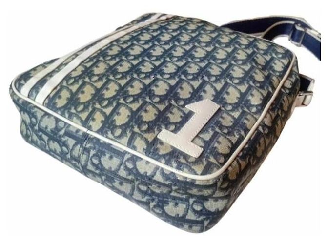 Bolso bandolera Christian Dior Trotter Monogram Blanco Azul - vista 6