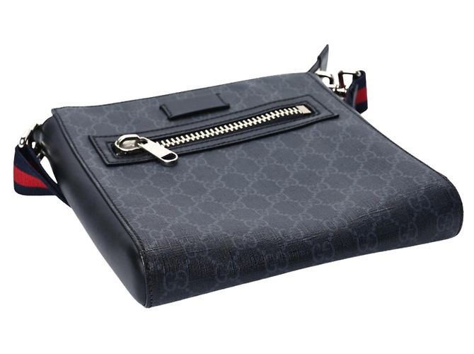 Borsa a tracolla Gucci Monogram GG Nero Rosso Blu Grigio - vista 10