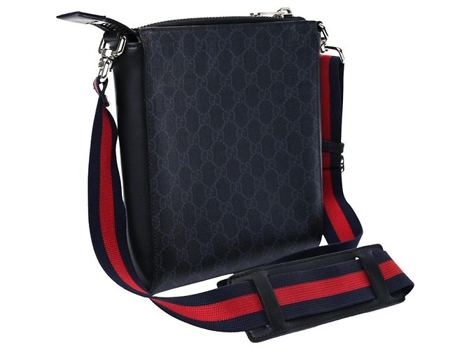 Borsa a tracolla Gucci Monogram GG Nero Rosso Blu Grigio - vista 11