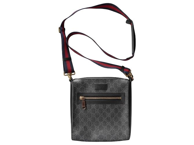 Borsa a tracolla Gucci Monogram GG Nero Rosso Blu Grigio - vista 3