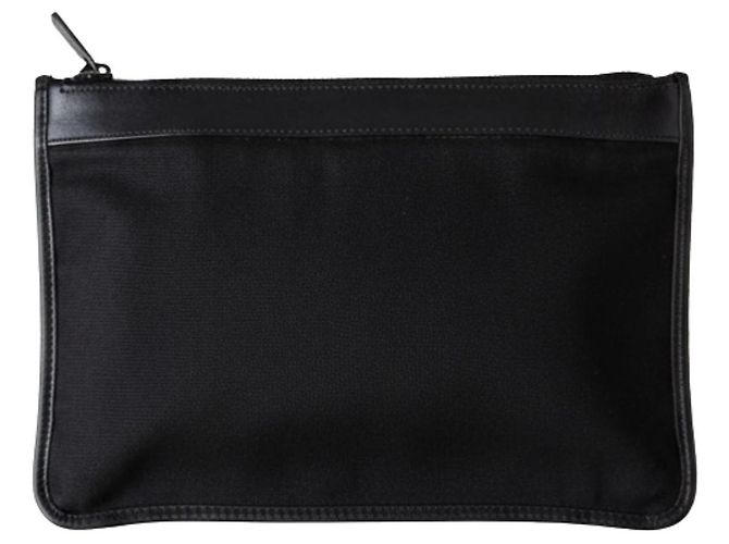 Gucci Pochette in nylon nero e pelle - vista 2