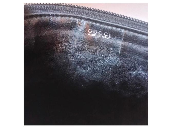 Gucci Pochette in nylon nero e pelle - vista 5