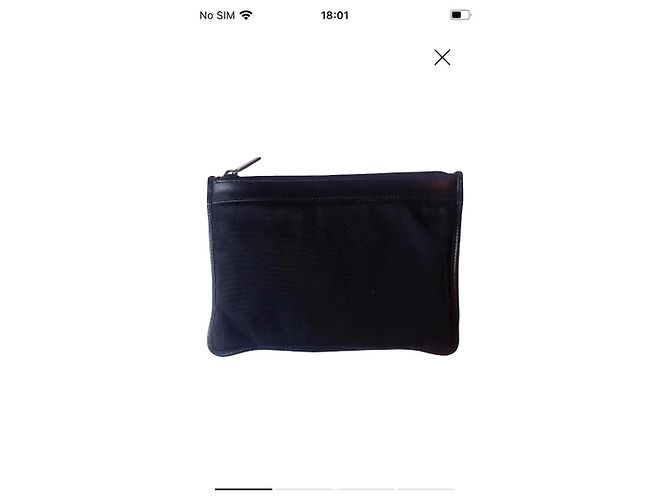 Gucci Pochette in nylon nero e pelle - vista 6