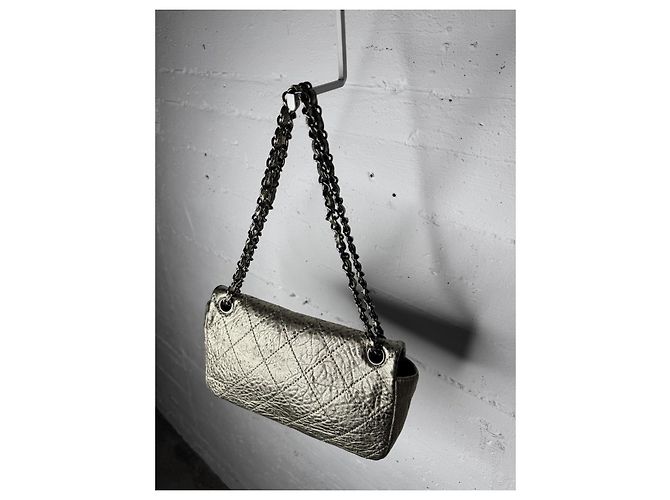 Chanel Le Marais Flap Agnello Metallizzato Metallico - vista 10