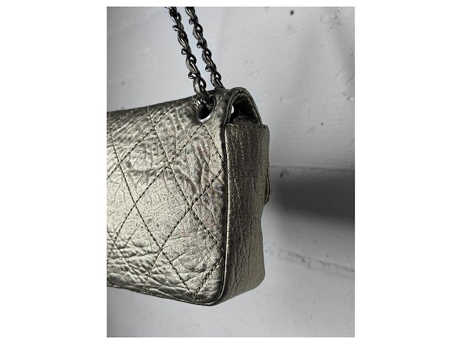 Chanel Le Marais Flap Agnello Metallizzato Metallico - vista 12